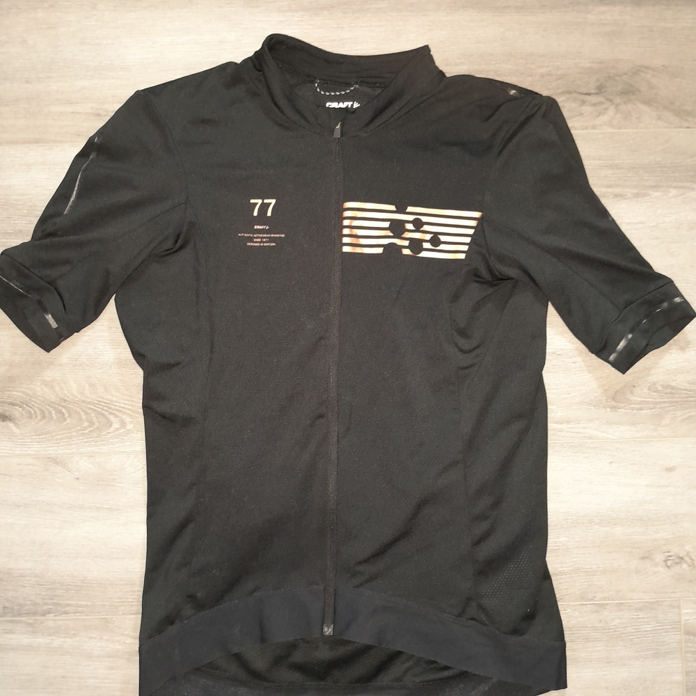 Black Cycling Jersey  Gold